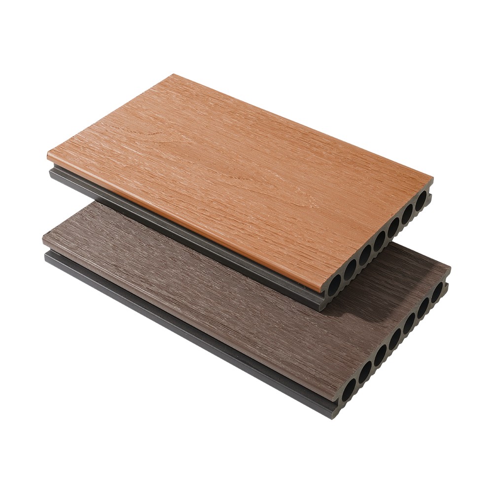 Decking WPC a coestrusione a sette fori (linee sottili su un solo lato)