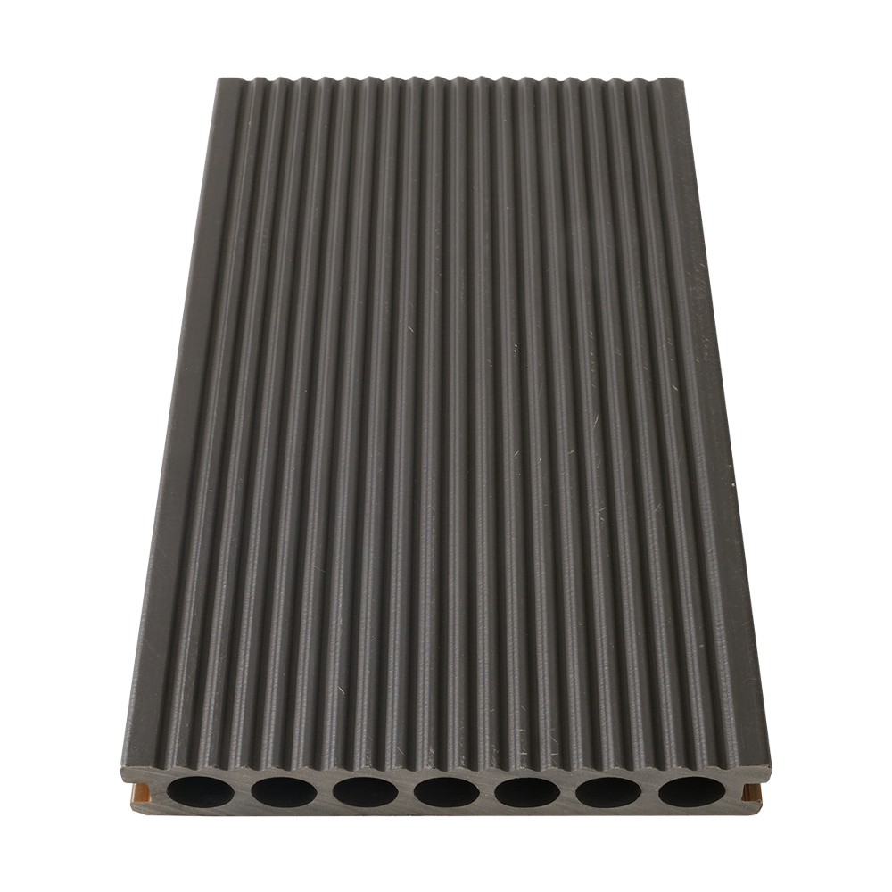 Decking WPC a coestrusione a sette fori (linee sottili su un solo lato)
