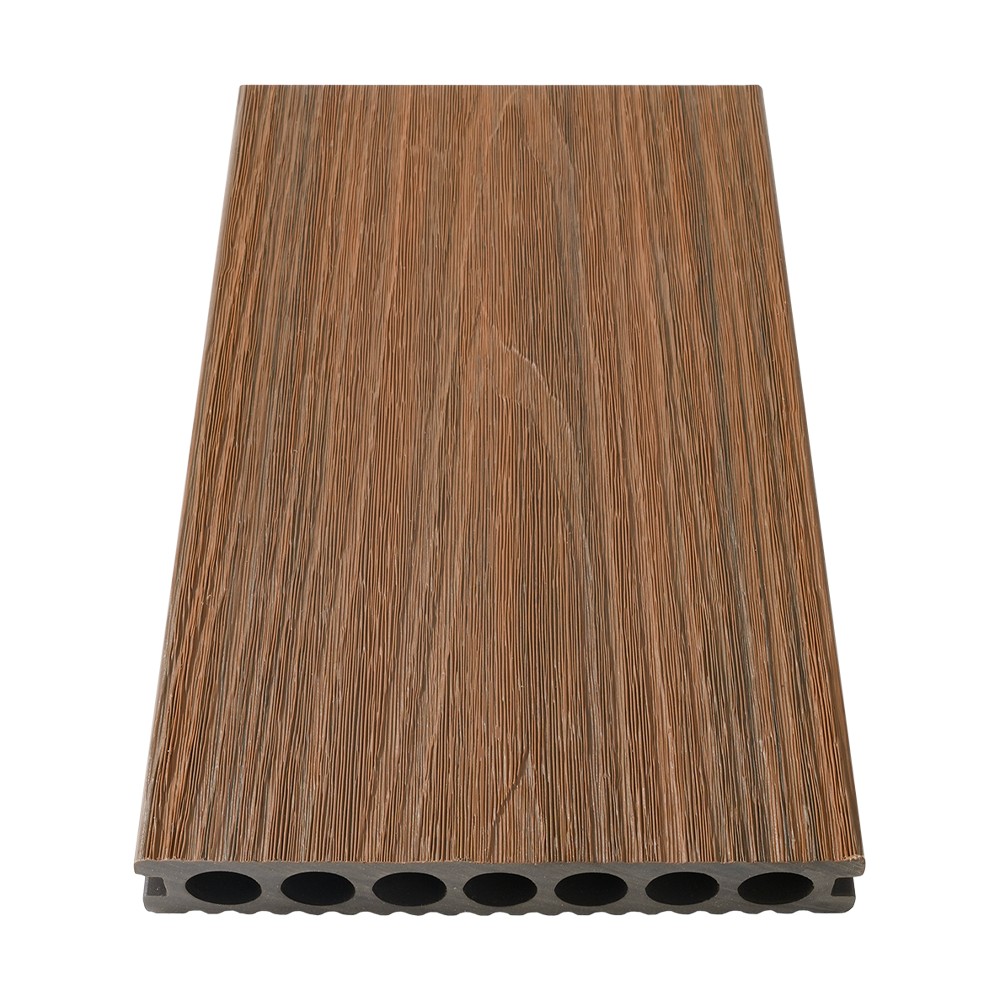 Decking WPC a coestrusione a sette fori (linee sottili su un solo lato)