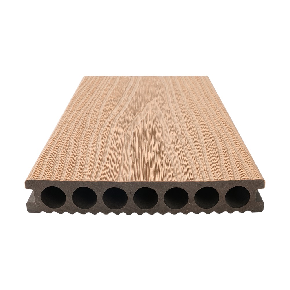 Decking WPC a coestrusione a sette fori (linee sottili su un solo lato)